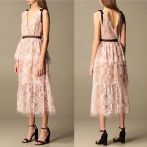 Self-Portrait Starlet Rose Pink Lace Dress